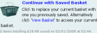 Continue With Saved Basket